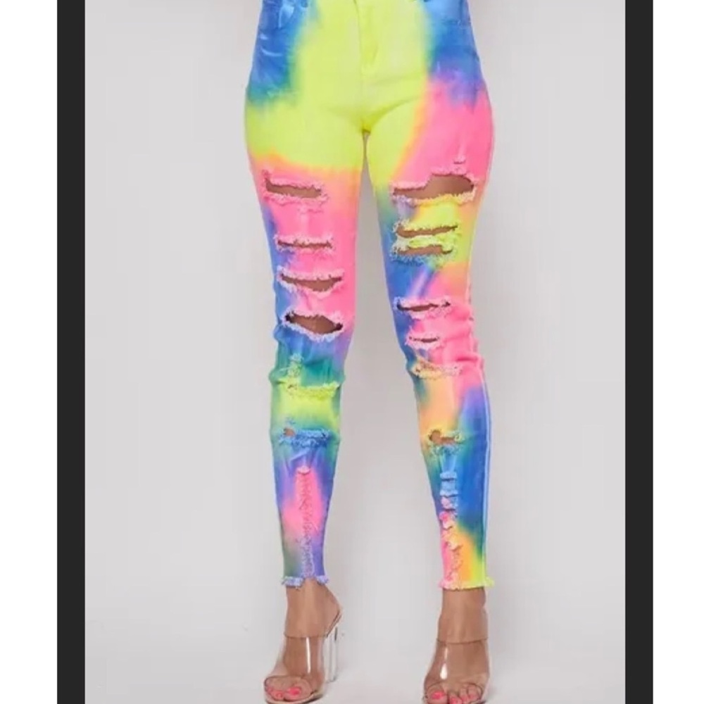 Brand New Tie dye cotton candy jeans